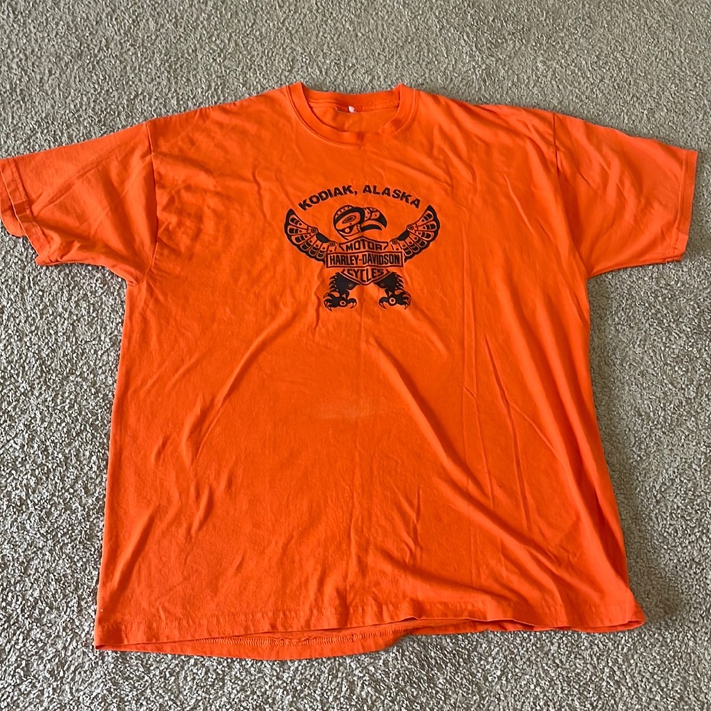 XL Harley Davidson Orange Short Sleeve T-shirt